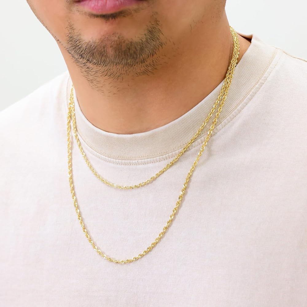 Amazon | Nuragold 10K リアルイエローゴールド 3mm ロープ